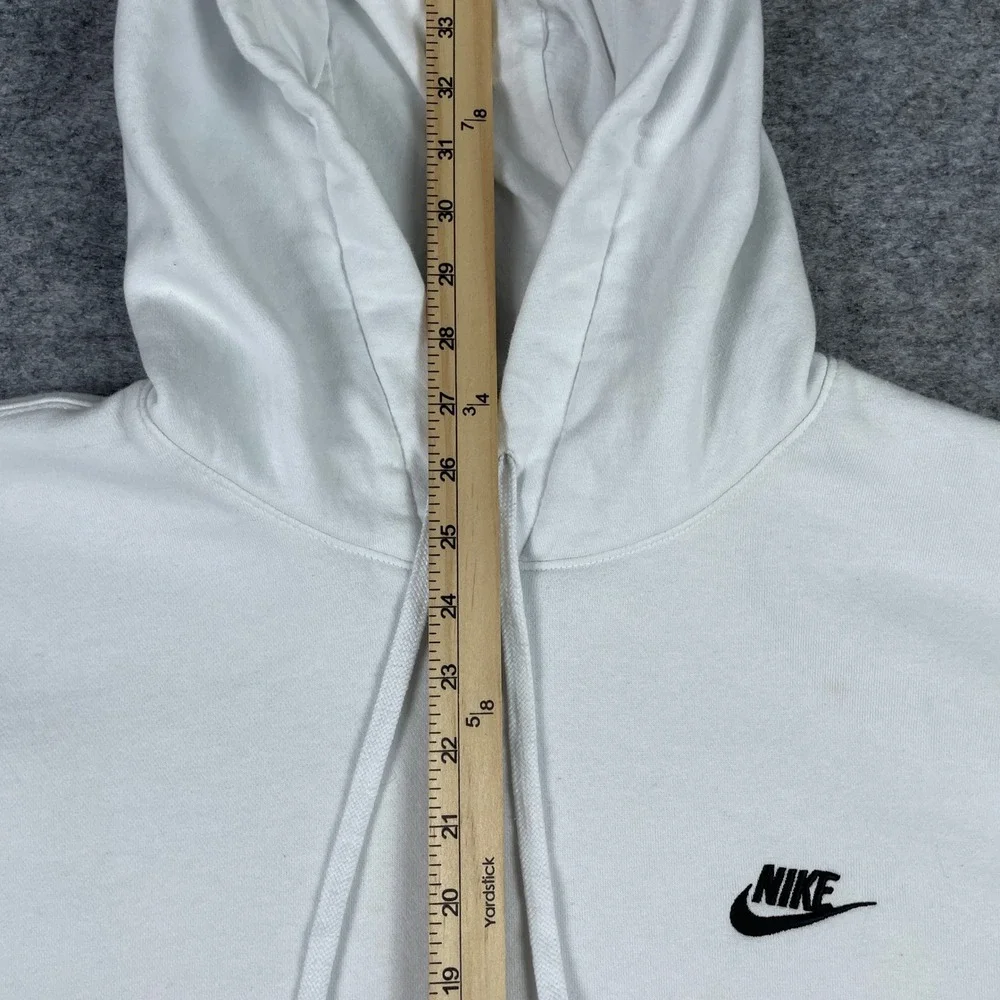 Nike Hoodie Mens XXL White Sportswear Club Fleece Pullover BV2654-100